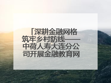 深耕金融网格 筑牢乡村防线——中荷人寿大连分公司开展金融教育网格化宣传活动
