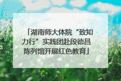 湖南师大体院“致知力行”实践团赴段德昌陈列馆开展红色教育