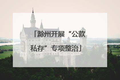 滁州开展“公款私存”专项整治