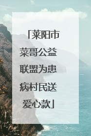 莱阳市菜哥公益联盟为患病村民送爱心款