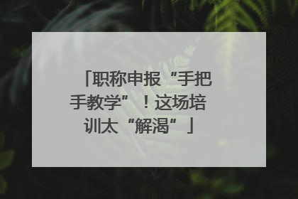 职称申报“手把手教学”！这场培训太“解渴”