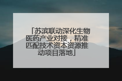 苏滨联动深化生物医药产业对接，精准匹配技术资本资源推动项目落地