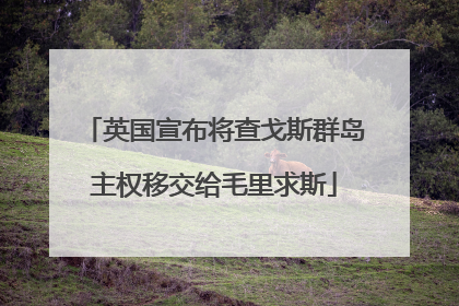 英国宣布将查戈斯群岛主权移交给毛里求斯