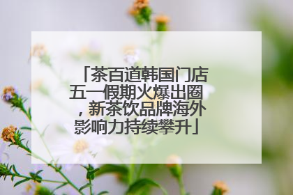 茶百道韩国门店五一假期火爆出圈，新茶饮品牌海外影响力持续攀升