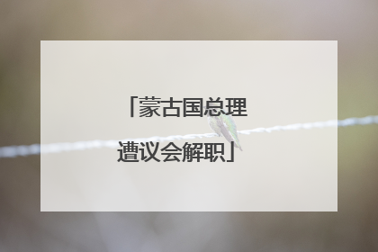 蒙古国总理遭议会解职