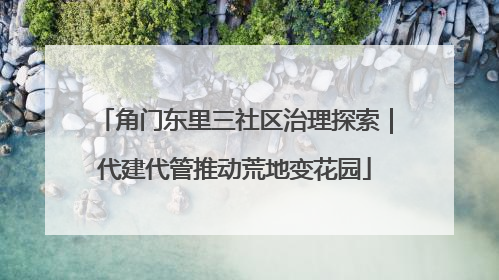 角门东里三社区治理探索｜代建代管推动荒地变花园