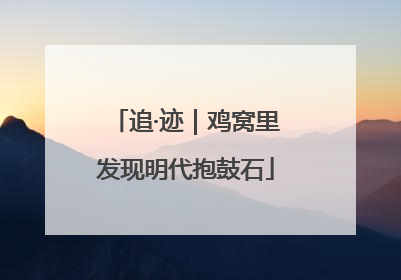 追·迹｜鸡窝里发现明代抱鼓石