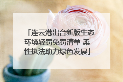 连云港出台新版生态环境轻罚免罚清单 柔性执法助力绿色发展