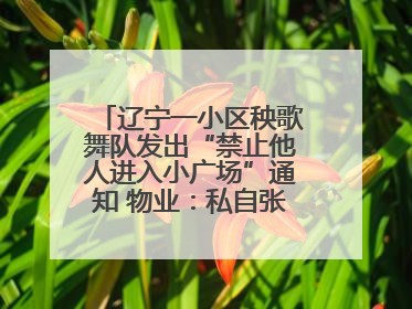 辽宁一小区秧歌舞队发出“禁止他人进入小广场”通知 物业：私自张贴，已撤掉