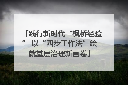 践行新时代“枫桥经验” 以“四步工作法”绘就基层治理新画卷