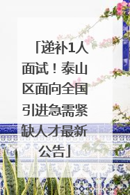 递补1人面试！泰山区面向全国引进急需紧缺人才最新公告