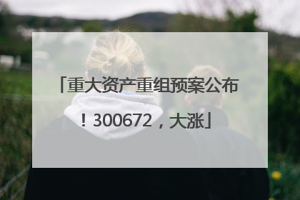重大资产重组预案公布！300672，大涨