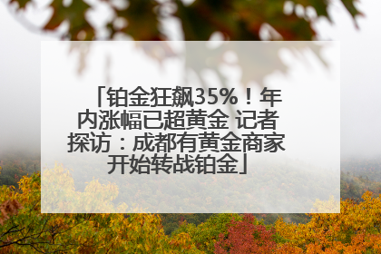 铂金狂飙35%！年内涨幅已超黄金 记者探访：成都有黄金商家开始转战铂金