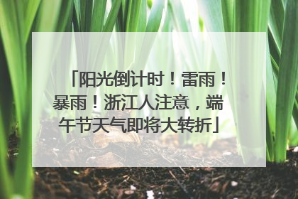 阳光倒计时！雷雨！暴雨！浙江人注意，端午节天气即将大转折