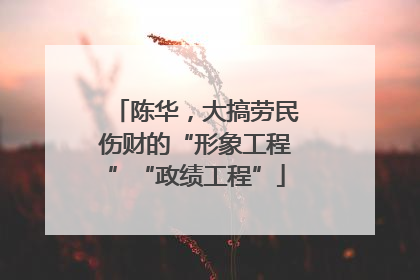 陈华，大搞劳民伤财的“形象工程”“政绩工程”