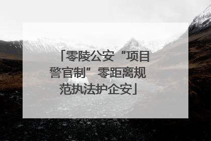 零陵公安“项目警官制”零距离规范执法护企安