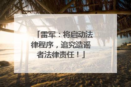 雷军：将启动法律程序，追究造谣者法律责任！