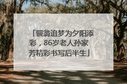 骥翁追梦为夕阳添彩，86岁老人孙家芳精彩书写后半生