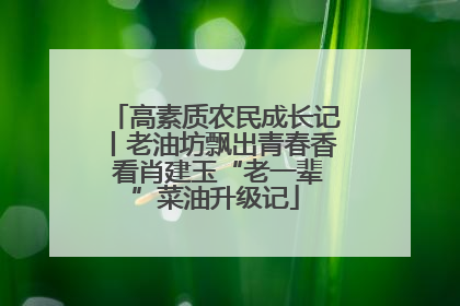 高素质农民成长记丨老油坊飘出青春香 看肖建玉“老一辈”菜油升级记