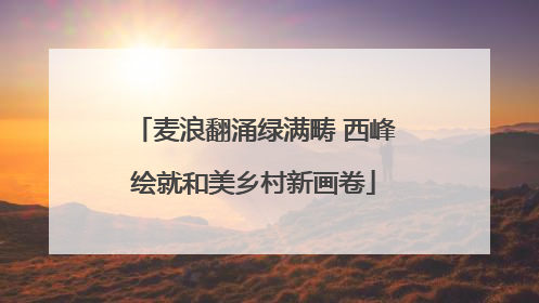 麦浪翻涌绿满畴 西峰绘就和美乡村新画卷