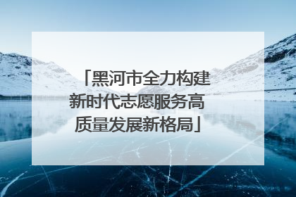 黑河市全力构建新时代志愿服务高质量发展新格局