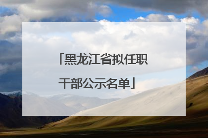 黑龙江省拟任职干部公示名单
