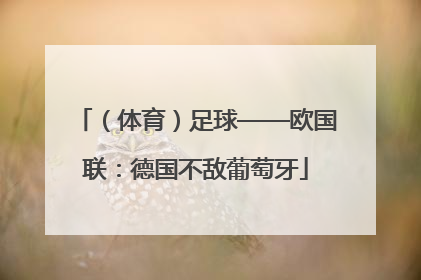 （体育）足球——欧国联：德国不敌葡萄牙