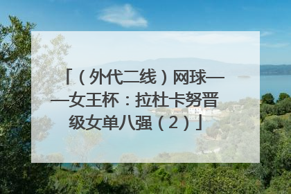 （外代二线）网球——女王杯：拉杜卡努晋级女单八强（2）