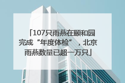 107只雨燕在颐和园完成“年度体检”，北京雨燕数量已超一万只
