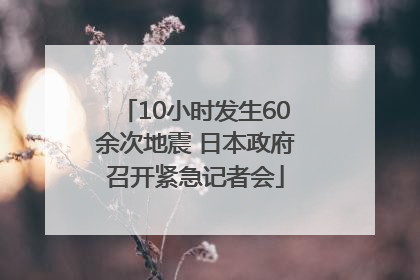 10小时发生60余次地震 日本政府召开紧急记者会