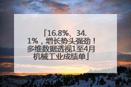 16.8%、34.1%，增长势头强劲！多维数据透视1至4月机械工业成绩单