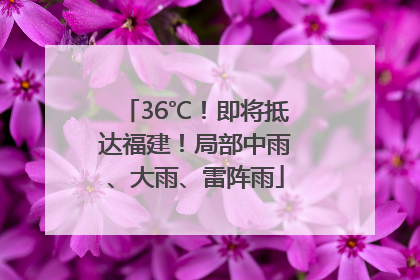 36℃！即将抵达福建！局部中雨、大雨、雷阵雨