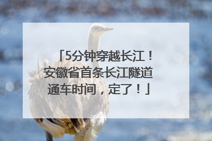 5分钟穿越长江！安徽省首条长江隧道通车时间，定了！