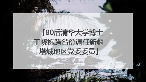 80后清华大学博士于晓栋跨省份调任新疆塔城地区党委委员