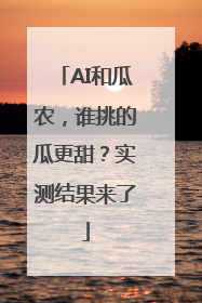 AI和瓜农，谁挑的瓜更甜？实测结果来了